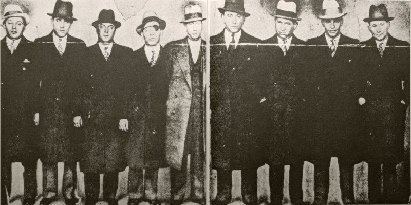 Suspected labor racketeers arrested at the Hotel Franconia.