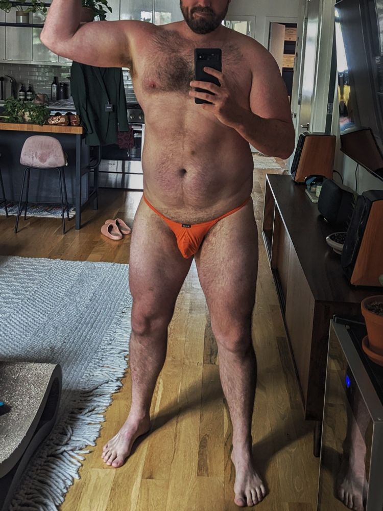 High contrast orange g string