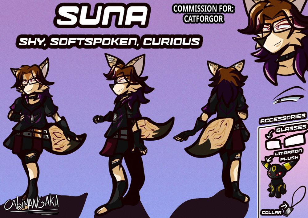 I drew this commission for Carforgor, the reference sheet of they OC Suna