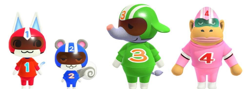 Kid Cat, Agent S, Big Top and Rocket from Animal Crossing 