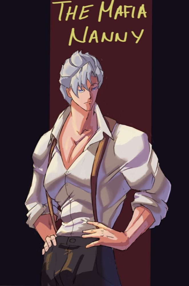 An image of a grey haired (used to be blonde. Stress does things) man in a opened shirt with suspenders. Because we all know we are looking for the plot.