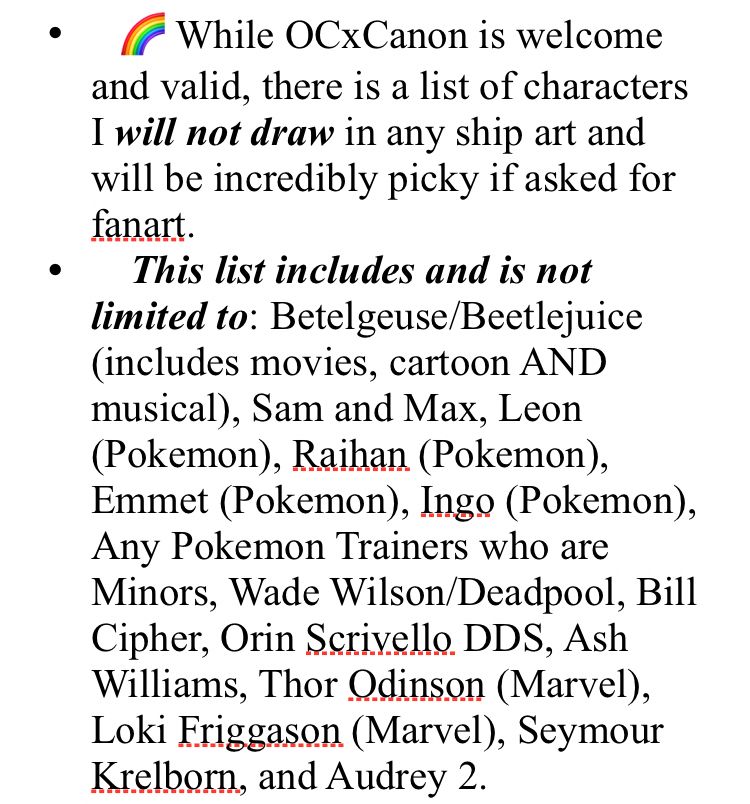Part 2 of my comm rules (does not apply to close friends or people i know well)