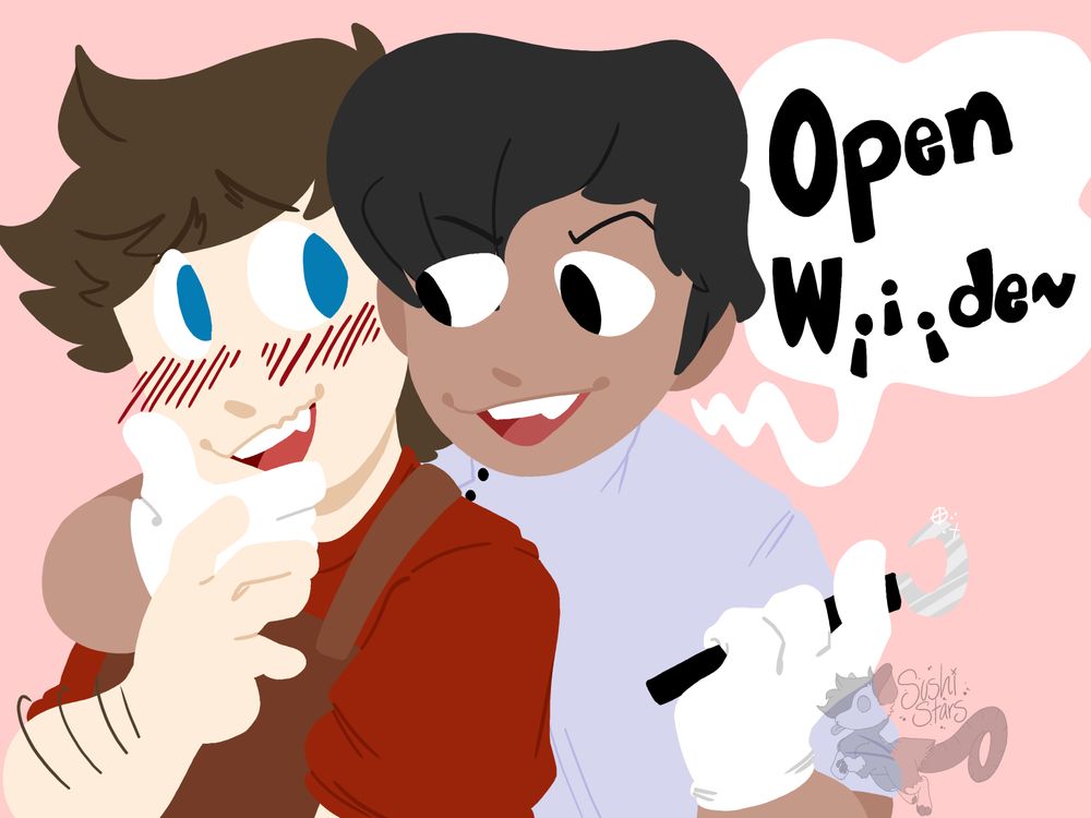 Orin holding emmets face and a dental scraper while saying “open wide”

🎨: sushi__stars