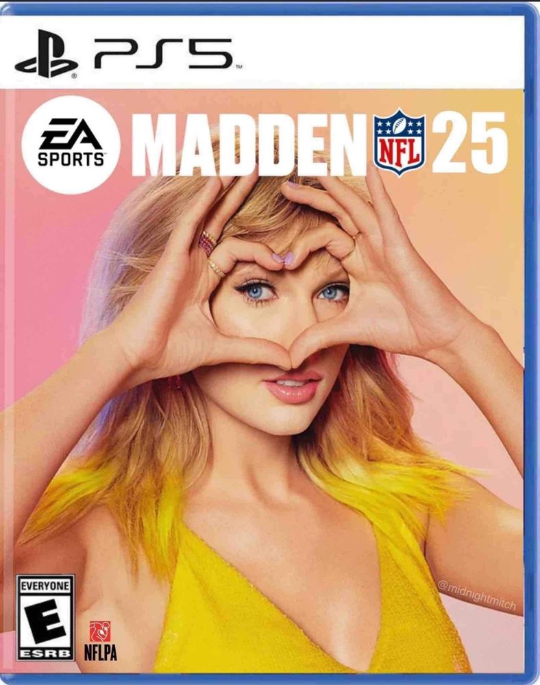 Spoof cover art for Madden 25 with Taylor Swift on the cover