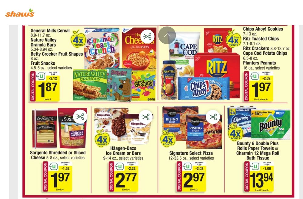 Screenshot of Shaw's flyer showing the prices in the post