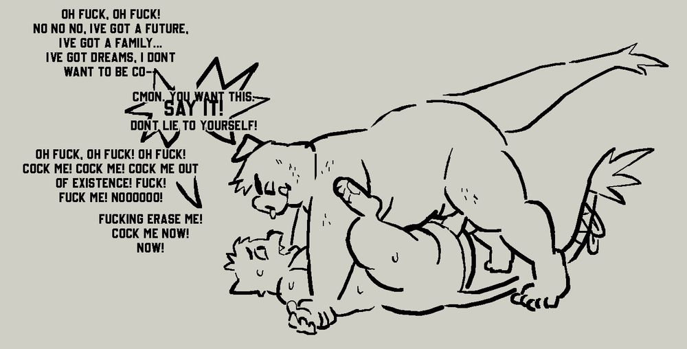 Alex, mating pressing Roland, convinces Roland to admit he wants to be cock TF'd.