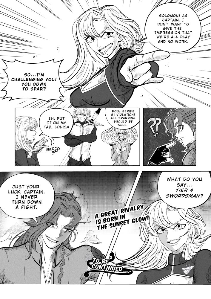 Captain Rou challenges the swordsman Solomon Vex to a duel.