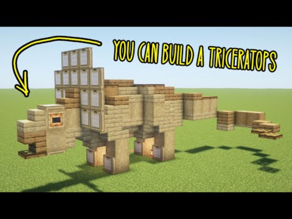 How to build a Dinosaur in Minecraft | Triceratops
