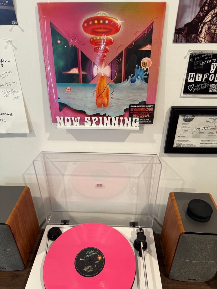 pink pressing of kesha's 2017 all timer smash album "rainbow"