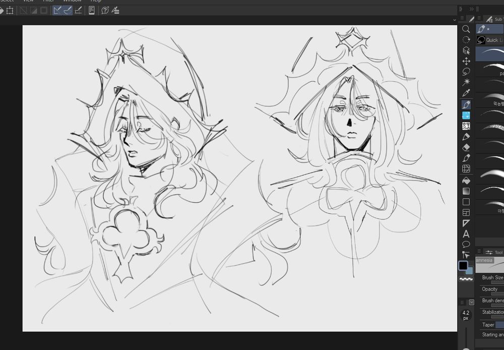 stylized sketch of pure vanilla cookie from cookie run kingdom, in his awakened and ruthless recluse forms, uncolored