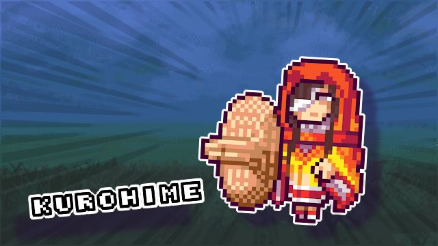 pixel art of kurohime from fate grand order