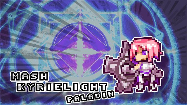 pixel art of mash kyrielight in her paladin form from fate grand order