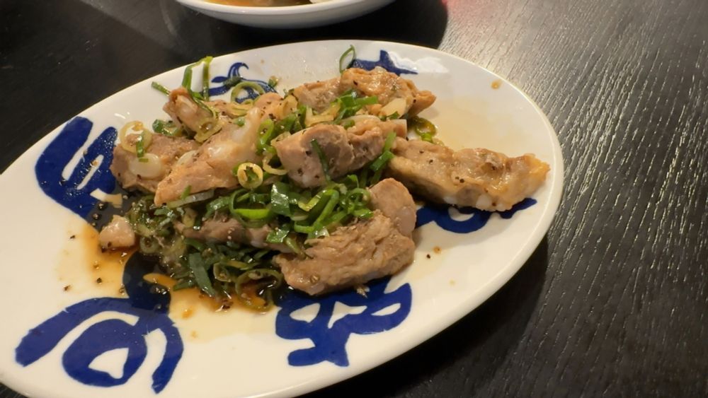 Pork cartilage dish, served on a plate.