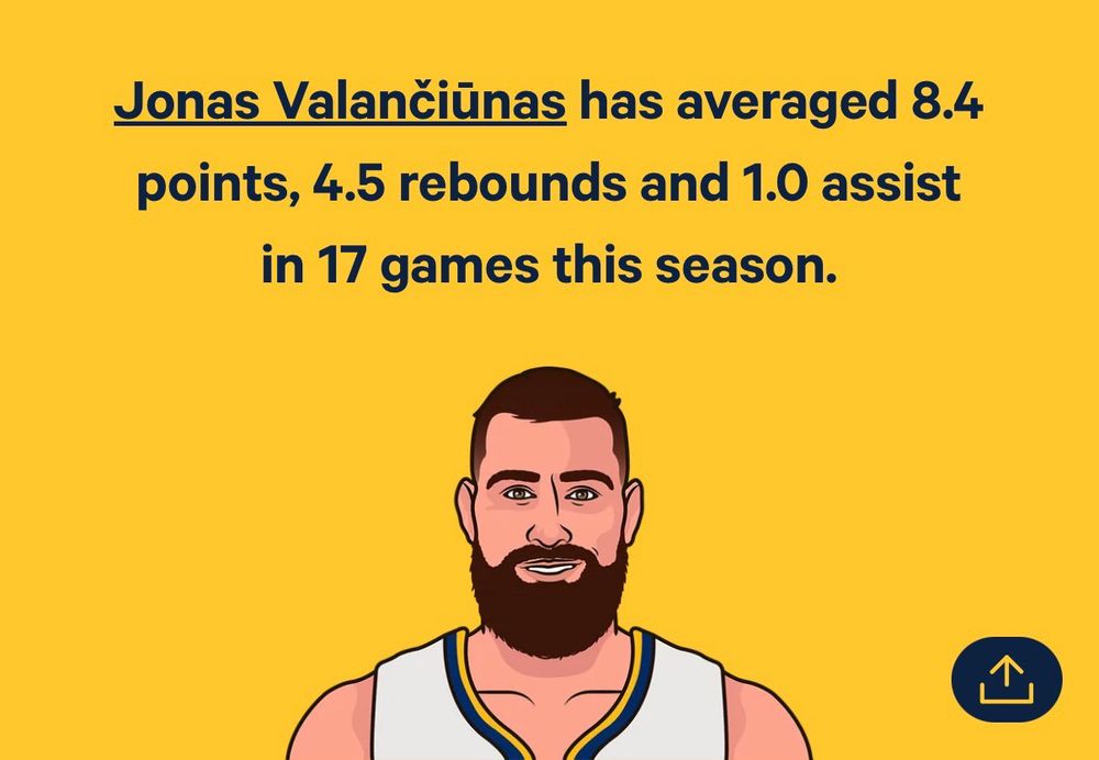 Jonas Valančiunas has averaged 8.4 points, 4.5 rebounds and 1.0 assist in 17 games this season.