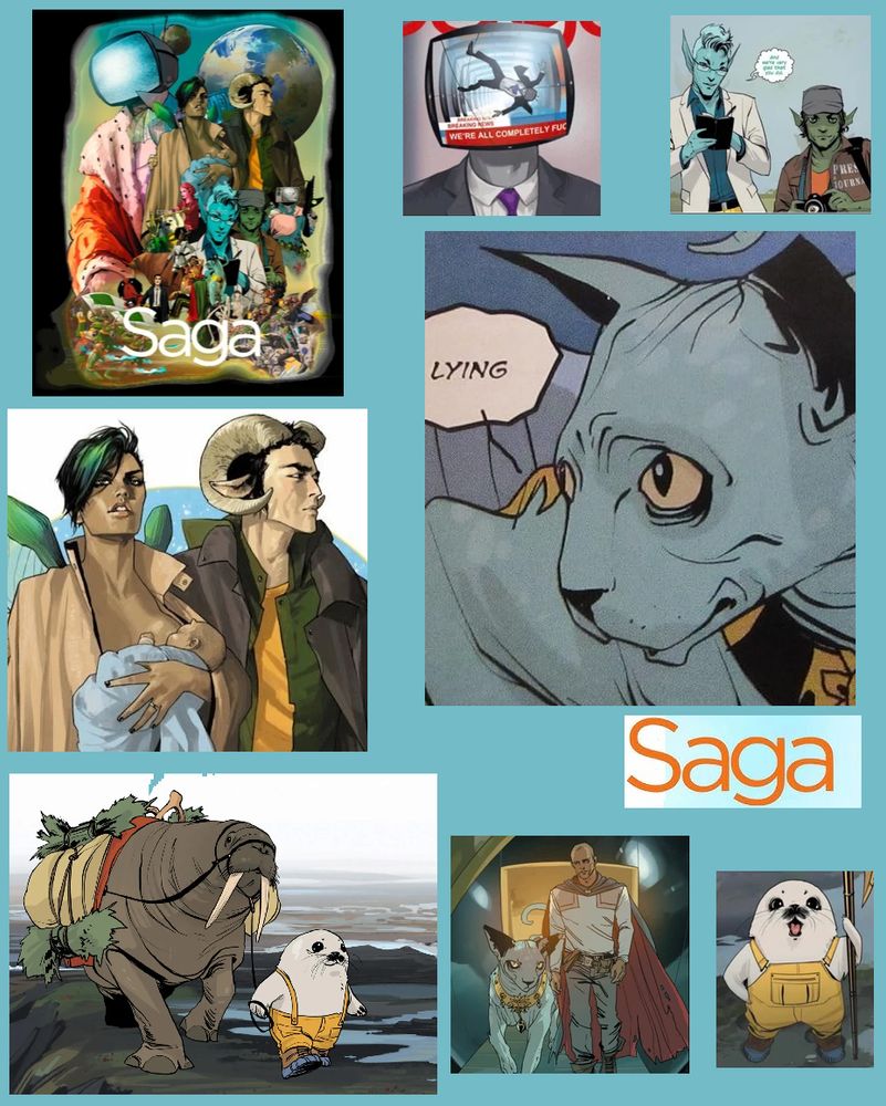 Various characters from the Saga comic book series