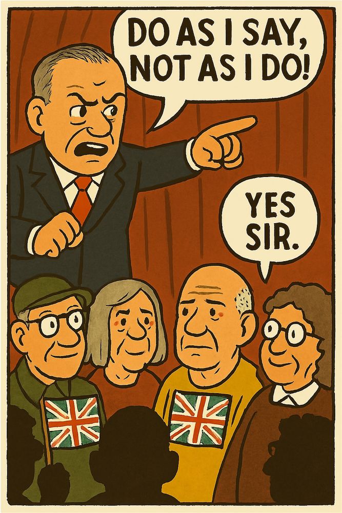 Reform MP telling voters to do as he says and not as he does.