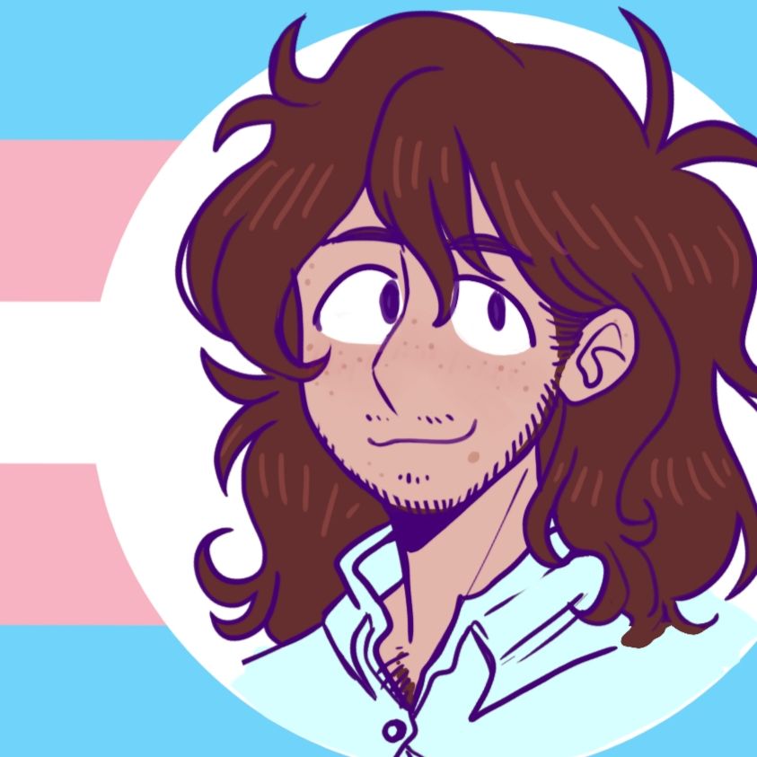 cori (oc) on a trans flag bg