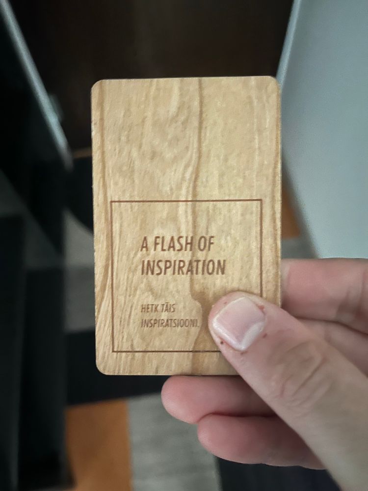Hotel key made of wood