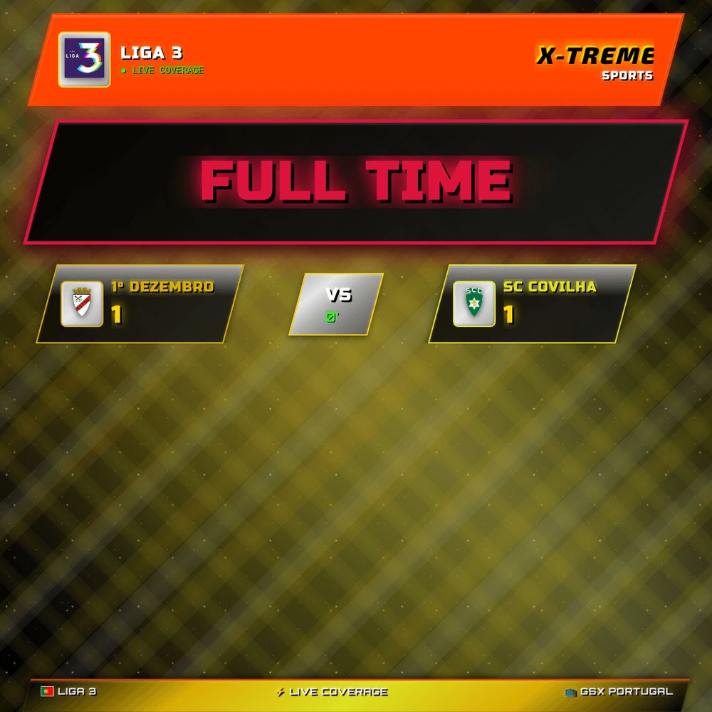 🏁 FULLTIME — 1º Dezembro 1–1 SC Covilha. Liga 3

#1dezembro #sccovilha