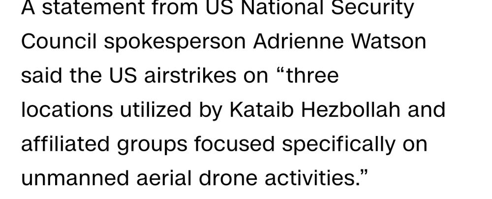 Areas hit by US were making drones