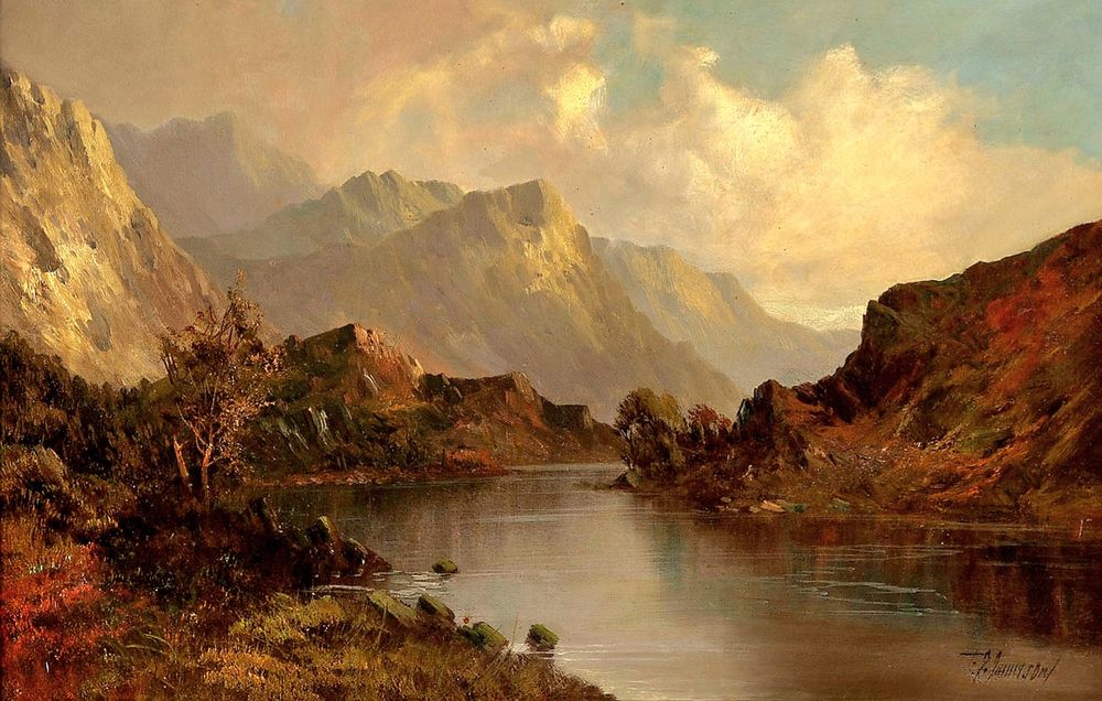 Text source: https://www.gutenberg.org/files/35698/35698-h/35698-h.htm#LXIII
Image source (detail): https://commons.m.wikimedia.org/wiki/File:Scottish_painter_-_Scottish_lake_landscape_in_front_of_mountains.jpg
