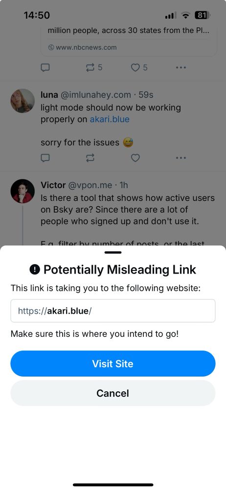 Potentially misleading link warning 
