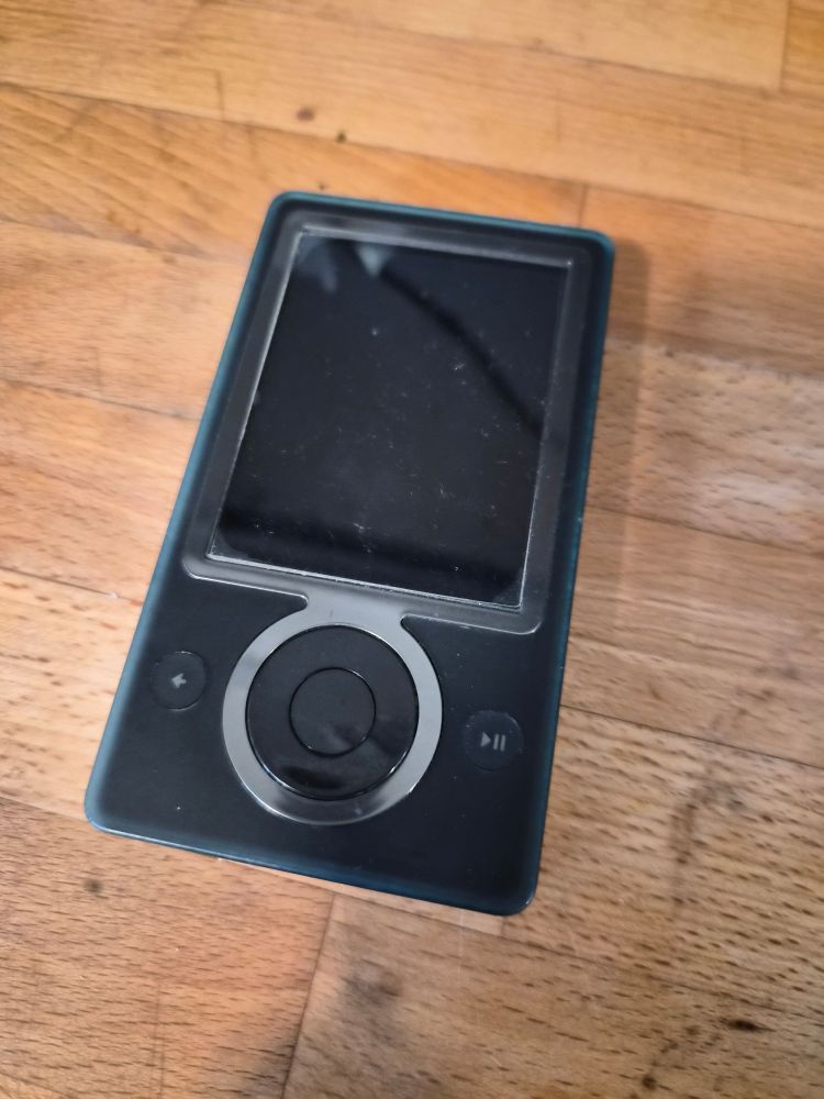 A black Zune. Not powered on