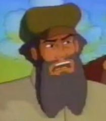 blurry screenshot of the bit character "Sarchastro" from 90's cartoon "The Tick". He looks like castro, but he's sarchastic.