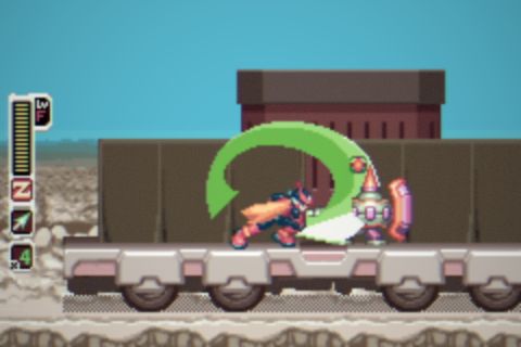 Zero slicing an enemy in half