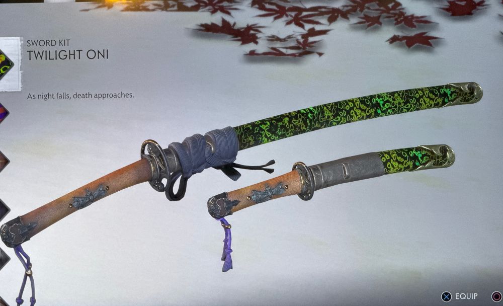 playing ghost of tsushima
the sword kit “twilight oni” looks a bit like norris’ helmet design