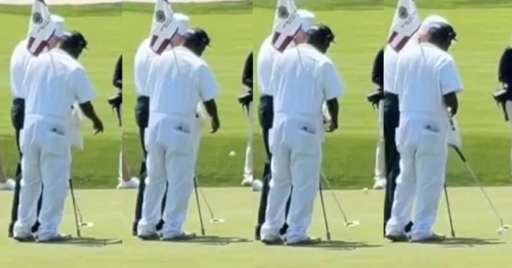 The footage is from Saturday, the day the White House boasted Trump won his club championship
