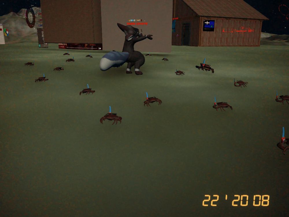 Crab mayor and his townsfolk before the crusty uprising of 2022. He used to know how to play these games but now he has been pinched in a manner reflecting the death of Caesar 