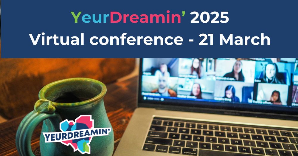 Banner with the text 'YeurDreamin' 2025 - Virtual conference - 21 March' 