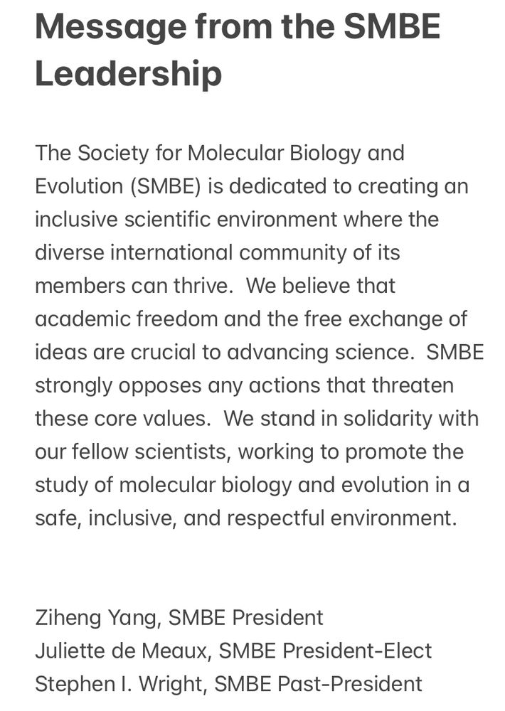 Message from SMBE Leadership