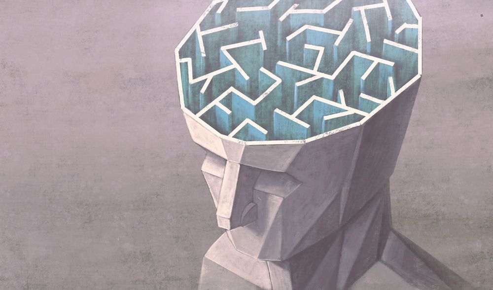 An illustration of a human-like head containing a maze. Image:  Getty Images For Unsplash+