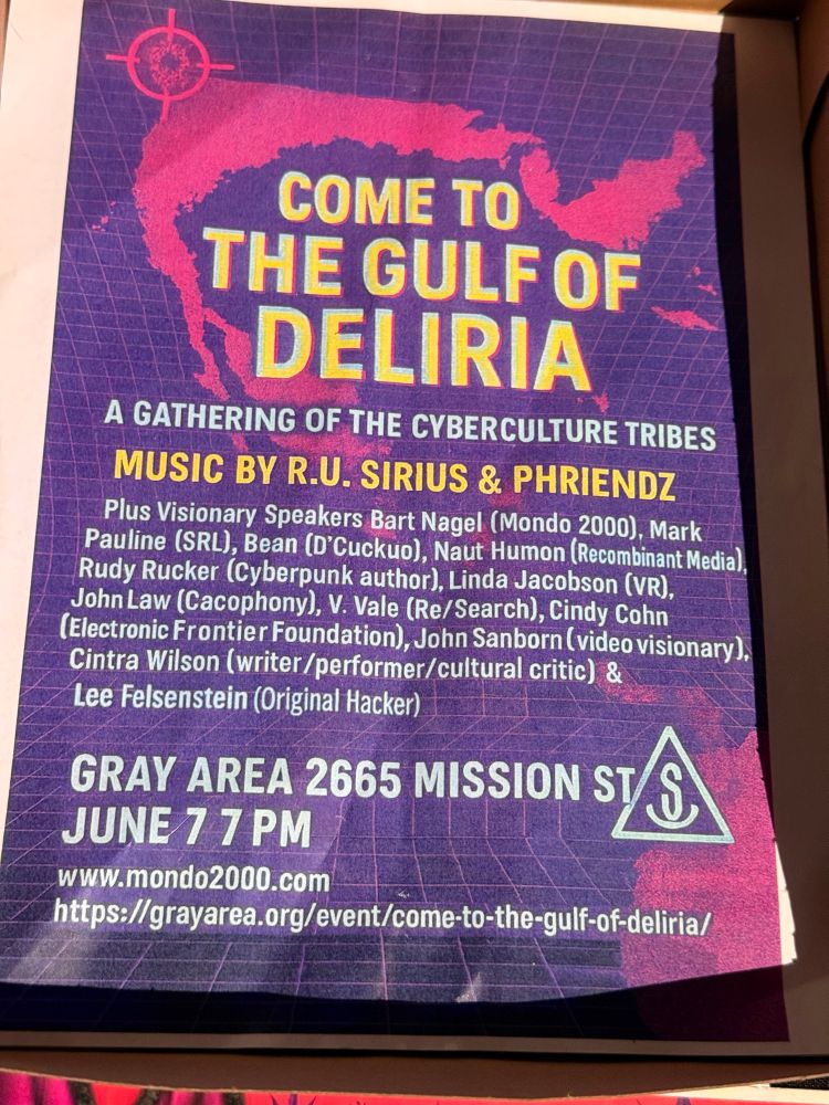 Flyer for an evert called the Gulf of Deliria