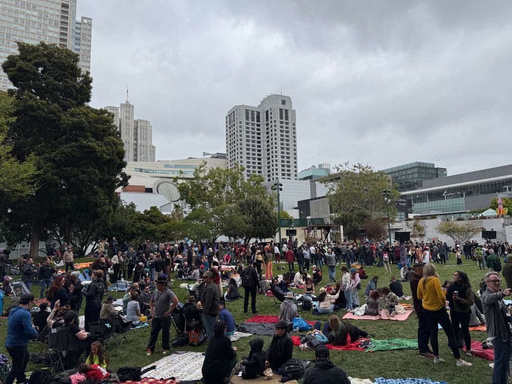 Sunset party at Yerba Buena Gardens