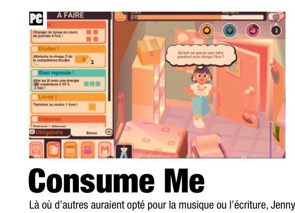 Test du jeu Consume Me dans Jeux Vidéo Magazine.
