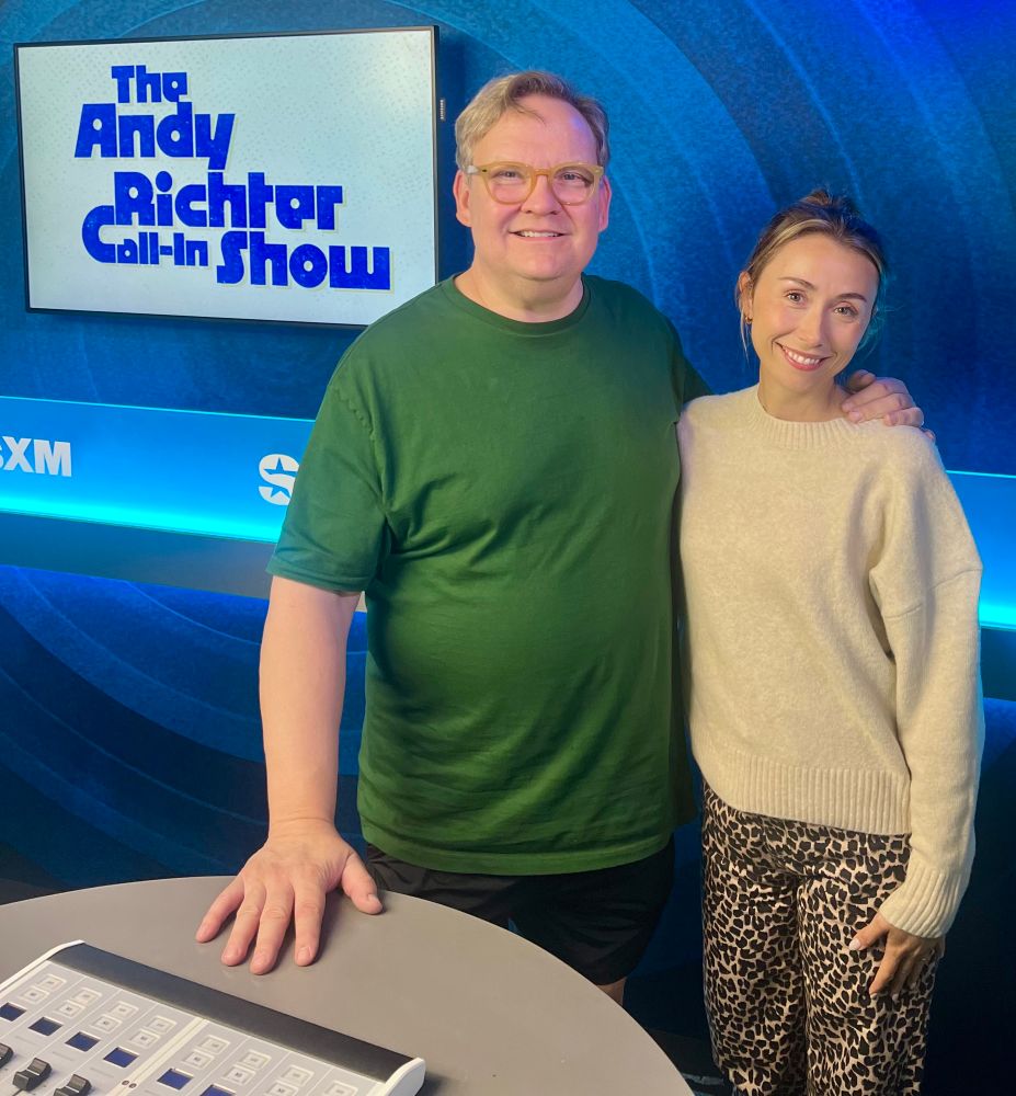 Andy and Caitlin in Sirius XM studio 