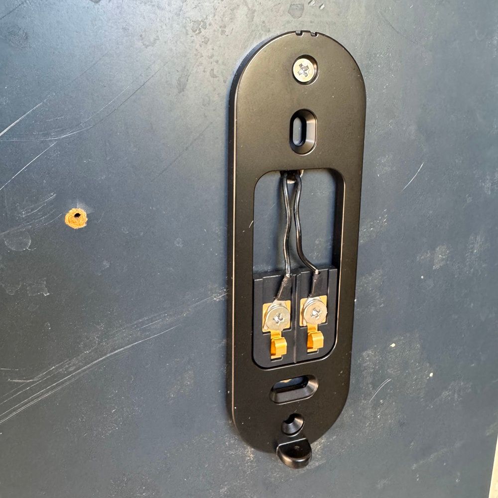 die cast metal wall bracket for the Wemo smart video doorbell