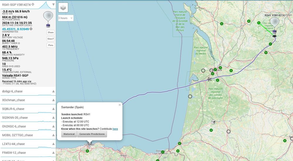 Suivi de la rs sur le site de Sondehub depuis le lancé jusqu'au posé.
