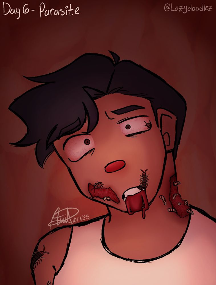 A young man (oc) seems to be almost brain dead, had bugs crawling inside and outside his body.