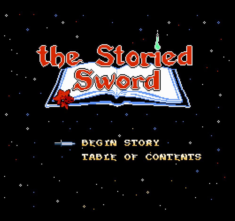 Title screen for The Storied Sword (NES, 2024)