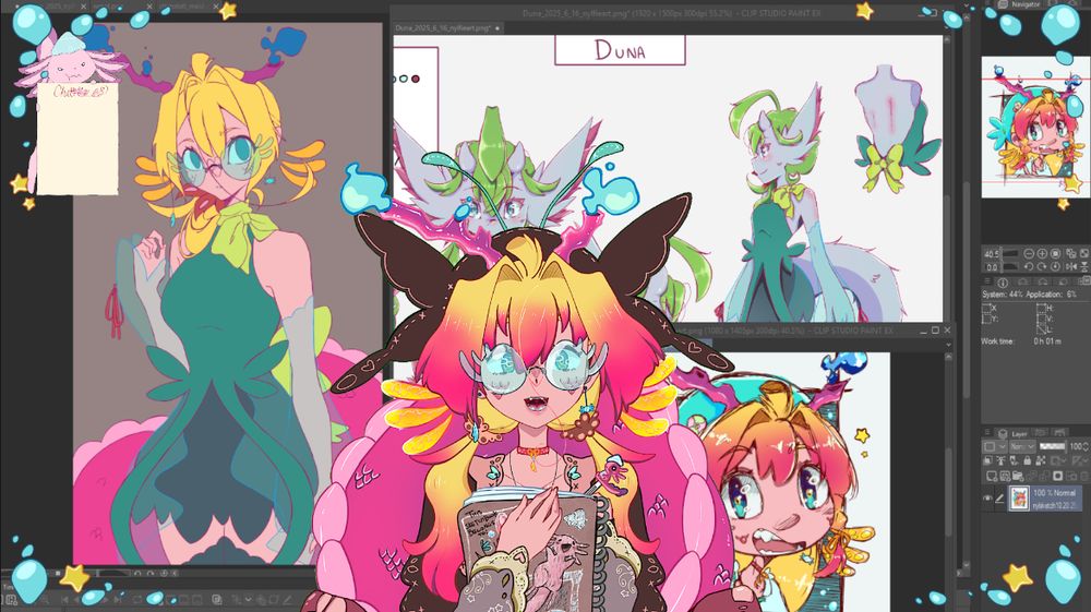 Nylfie drawing herself in Duna's outfit!