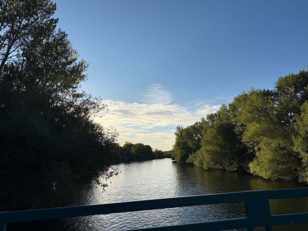 Boise River from the Friendship Bridge near Boise State. 