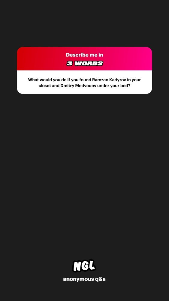 What would you do if you found Ramzan Kadyrov in your closet and Dmitry Medvedev under your bed?