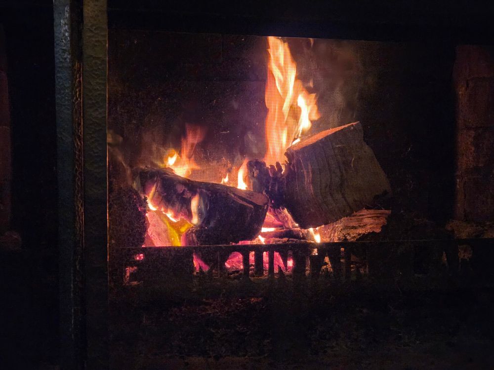 Capping off the day of sightseeing and driving by having dinner in front of the fireplace at The Pepper Tree in Coromandal Town!