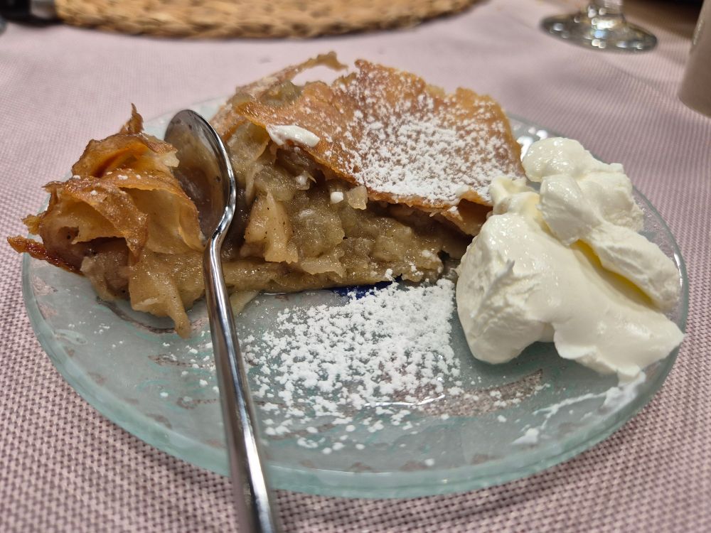 Sister's homemade apple strudel