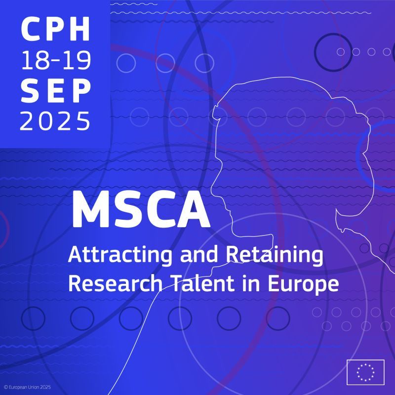Visual with the text: MSCA - attracting and retaining research talent in Europe.
