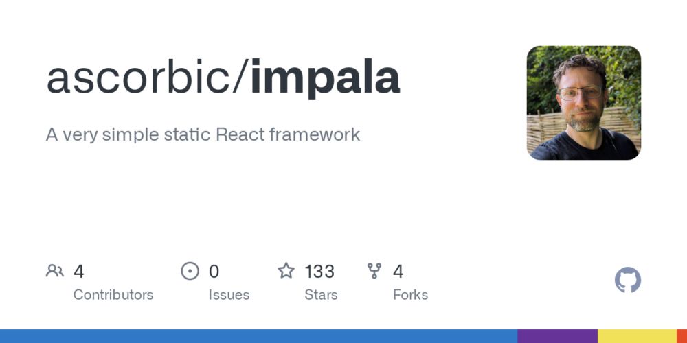 GitHub - ascorbic/impala: A very simple static React framework